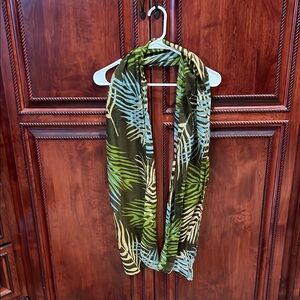 Green and Blue Botanical Print Scarf